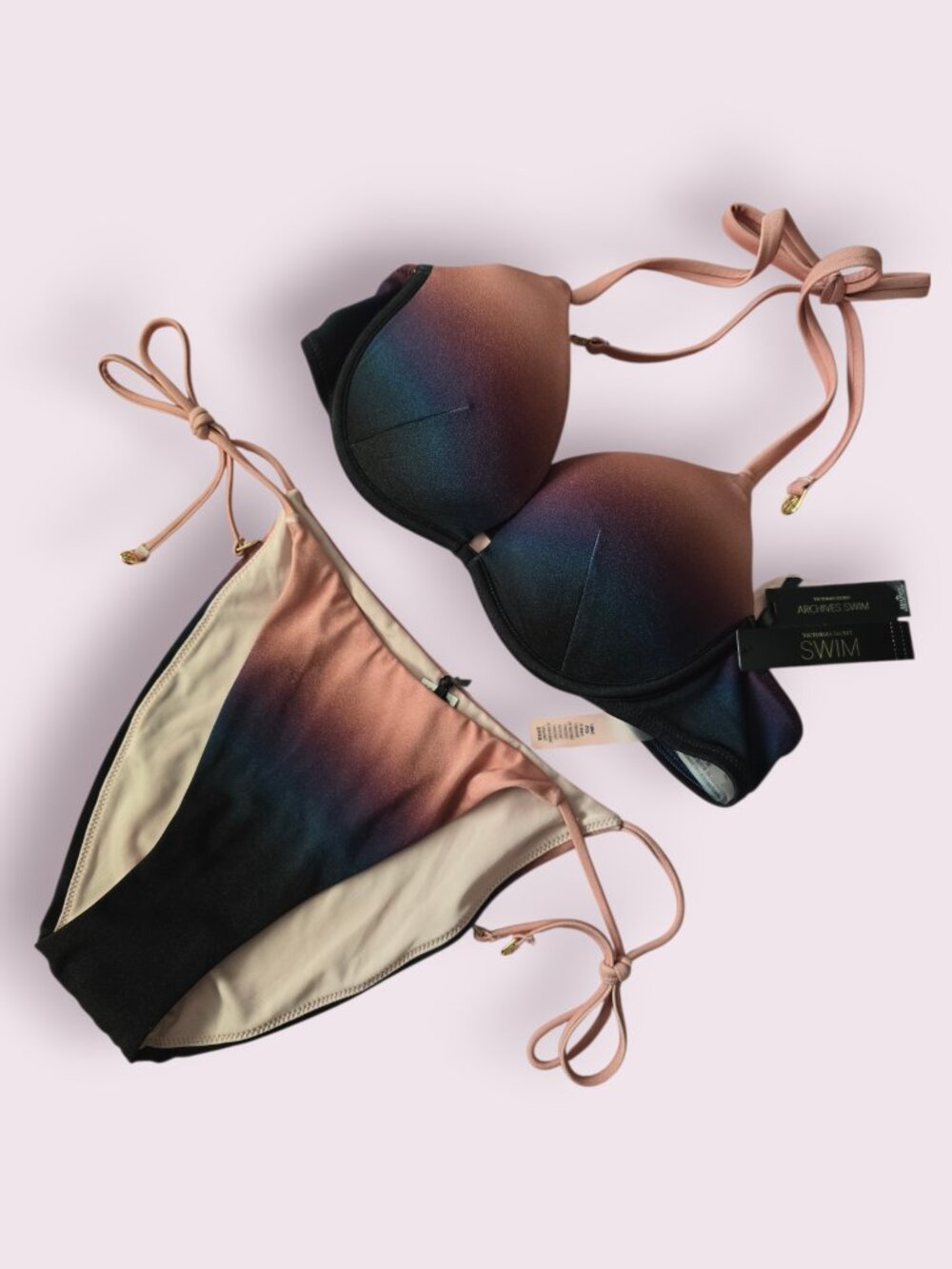 Victoria's Secret Sunset Ombre Gradient Bikini Set 34B M Nwt